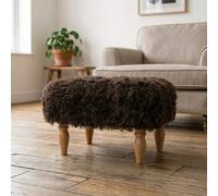 Native Natural Shearling Lambskin Chocolate Brown Stool