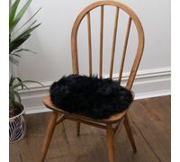 Native Natural Sheepskin Chair Pad Round Black