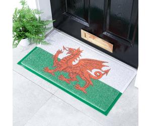 Native Natural Welsh Dragon Flag Doormat (70 X 40Cm)