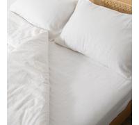 Native Natural White Double 100% Linen Fitted Sheet (140x190cm) | Size: Double Fitted Native Natural White Double Fitted
