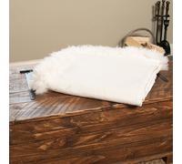 Native Natural White Linen Blanket Sheepskin Trim 140x180cm | Size: Double Native Natural White Double