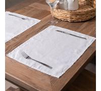 Native Natural White Set Of 4 100% Linen Placemats