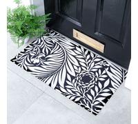 Native Natural William Morris Black And White Indoor & Outdoor Doormat - 70X40Cm