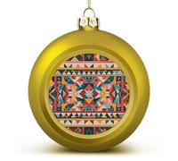 Native Patterns Christmas Ball Ornaments 2.4 Inch, Shatterproof Plastic Xmas Balls Funny Christmas Tree Ornaments Hanging Balls for Holiday Party Home Decor, 1PCS