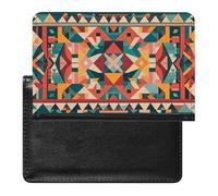 Native Patterns Passport Holder with 3 Card Slots, Portable PU Leather Travel Wallet, Slim Protective Cover for Passport, ID, Credit Cards