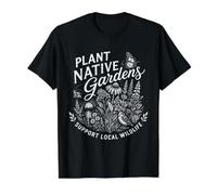 Native Plant Gardening Pollinator Wildlife Conservation Art Value Graphic T-Shirt, Men, Black, M