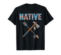 Native Pride Crossed Arrow & Tomahawk Indigenous Symbol T-Shirt