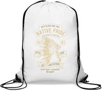 Native Pride with Blood and Soul Never Forget to Remember Gym Sack Casual Drawstring Bag White