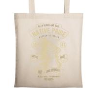 Native Pride with Blood and Soul Never Forget to Remember Natural Ecological Cotton Tote Bag Beige
