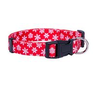 Native Pup Christmas Dog Collar (Small, Snowflakes)