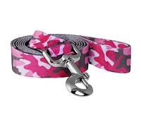 Native Pup Dog Leash, Blue Daisy, Green Flower, Pink Camo, Leopard, Rainbow Pride 5 Ft (Camo Pink)