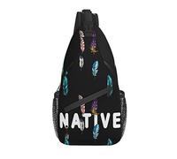 Native Sling Bag Casual Crossbody Bag Native American Shoulder Backpack Chest Daypack for Travel Hiking