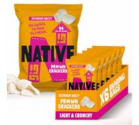 Native Snacks Original Flavour Prawn Crackers, 6 x 60g Bags - Light & Crunchy - Low Calorie & Low Fat Crisps Alternative - Vegan Multipack - Ideal for Dipping & Sharing - UK Made Snacks