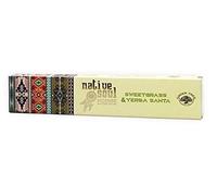Native Soul Incense Smudge Sticks | SWEETGRASS & YERBA SANTA | 1 Box = 15g (6)