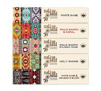 Native Soul Incense Sticks Gift Set, 5 Sacred Smudge Aromas, White Sage, Palo Santo & Dragon's Blood, 50 Sticks for Meditation, Cleansing & Yoga