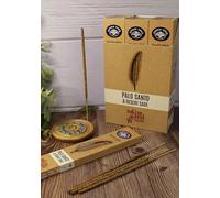 Native Soul Palo Santo Incense Sticks - 3 Box Set with JRose Wooden Burner - Handcrafted Masala Smudge Sticks - Choose from 6 Fragrances (Palo Santo & Desert Sage - 3 Box Set with Burner)