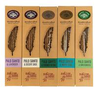 Native Soul Palo Santo Incense Sticks - 6 Fragrance Set - Handcrafted Masala Smudge with JRose Wooden Burner - 8 Sticks x 15g Each - Cleansing, Meditation, Aromatherapy