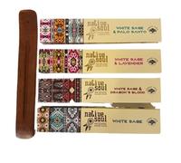 Native Soul White Sage Incense Sticks Gift Set with Wooden Buddha Incense Burner, 4 Pack Collection, Palo Santo, Lavender, Dragon's Blood Varieties, 48 Sticks Total
