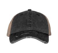 Native Spirit Men's Destroy Washed Trucker Cap in Black Native Spirit Black One Size