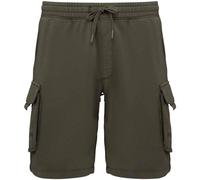 Native Spirit Men's French Terry Washed Cargo Shorts in Khaki | Size: Medium Native Spirit Khaki M