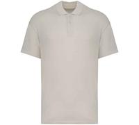 Native Spirit Men's Pique Drop Shoulder Polo Shirt in Ivory | Size: Medium Native Spirit Ivory M