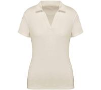 Native Spirit Women's Terry Towel Polo Shirt in Ivory | Size: XL Native Spirit Ivory XL