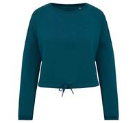 Native Spirit Women's Oversized Crop Sweatshirt in Bottle Green | Size: Large Native Spirit Bottle Green L