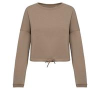 Native Spirit Women's Oversized Crop Sweatshirt in Medium Beige | Size: XL Native Spirit Medium Beige XL