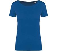 Native Spirit Women's Plain Medium Beige T-Shirt in Blue | Size: 2XL Native Spirit Blue 2XL