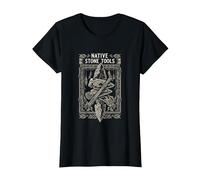 Native Stone Tools Primitive Archaeology Collector Art T-Shirt, Women, Black, X-Small