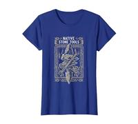 Native Stone Tools Primitive Archaeology Collector Art T-Shirt, Women, Royal Blue, 3X-Large