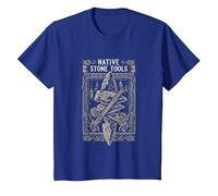 Native Stone Tools Primitive Archaeology Collector Art T-Shirt, Youth, Royal Blue, X-Small