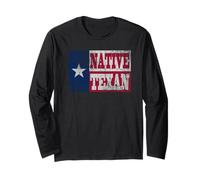 Native Texan Texas Flag Family Home Love Vintage Distressed Long Sleeve T-Shirt