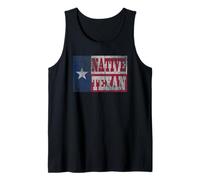Native Texan Texas Flag Family Home Love Vintage Distressed Tank Top