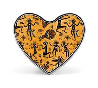 Native Tribal Art Funny Lapel Pins Heart Button Brooch Badge Pin Hat Clothes Bag Jewelry for Men Women