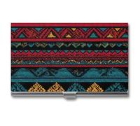 Native U.S.A. Aztec Business Card Wallet Credit Card Holder Metal Square Small Pocket Purse