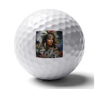 Native U.S.A. Woman Wolf Personalized Golf Balls Distance Practice Ball for Indoor Outdoor