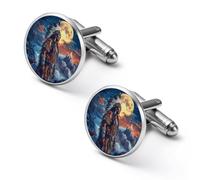 Native U.S. Chief Moon Alloy Cufflinks Men's Classic Cuff Link Fashion Shirt Accessories for Business Party Wedding 1.7cm