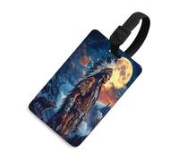 Native U.S. Chief Moon Luggage Tag for Suitcases Identify Labels Privacy Travel Baggage for Women Men