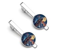 Native U.S. Chief Moon Tie Clips for Men Shirt Necktie Bar Pinch Mens Suit Tie Accessories Silver Tack Pins Cufflinks