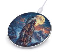Native U.S. Chief Moon Wireless Charger Pad 10W Max Compatible with iPhone Portable Fast Charging Station