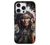 Native U.S. Chief Tiger Printed Phone Case Compatible with iPhone 16 Series TPU Anti-fingerprint Protective Cover for Women Men