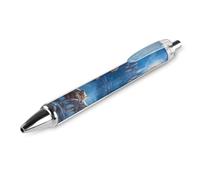 Native U.S. Indian Man Wolf Castle Retractable Ballpoint Pens 0.5mm Fine Black Inks Roller Smooth Writing Office Supplies 1 PCS