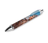 Native U.S. Indian Woman Flute Music Owl Retractable Ballpoint Pens 0.5mm Fine Black Inks Roller Smooth Writing Office Supplies 1 PCS