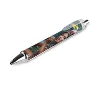 Native U.S. Indian Woman Flute Music Wolf Retractable Ballpoint Pens 0.5mm Fine Black Inks Roller Smooth Writing Office Supplies 1 PCS