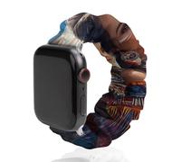 Native U.S. Woman Wolf Cute Watch Band Scrunchies Compatible with IWatch 38mm 40mm 42mm 44mm Elastic Strap