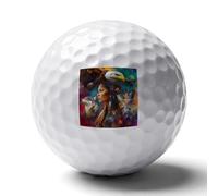 Native U.S. Woman Wolf Ea-gles Standard Golf Balls Recreation Ball Professional Gift for Boyfriend Father Husband Son