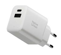 Native Union 45W Dual Port USB-C / USB-A GaN Wall Charger Power Delivery, White