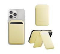 Native Union Active Wallet Stand | MagSafe Card Holder for iPhone 17/17 Pro/17e, Air, 16, 15, 14 - Stores 4 Cards - Secure Magnetic Slim Stand - Durable & Recycled Materials (Lemon)