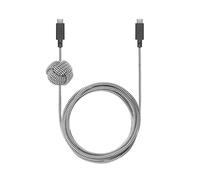 Native Union Anchor Cable 240W - 10ft Reinforced Braided USB-C to USB-C Power Delivery 3.1 Charging Cable with Weighted Knot - For iPhone 16, 16 Pro Max, MacBook Pro 14"/16" M4, Air 15" M3 (Zebra)